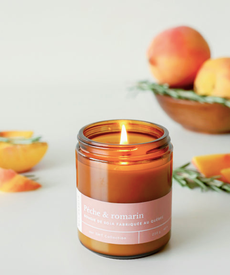 Bougie de soja - Pêche & Romarin - Moi D'abord